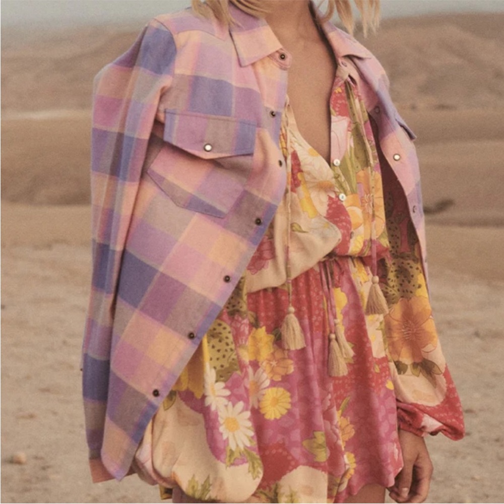SPELL Wyatt Flannel Shirt in Pastel